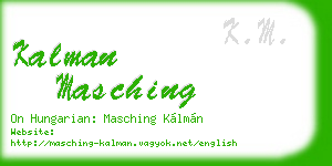 kalman masching business card