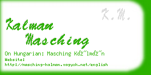 kalman masching business card